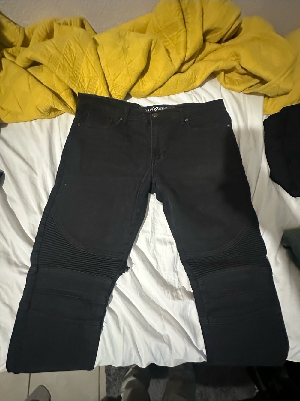 Black Men’s Moto-Style Jeans